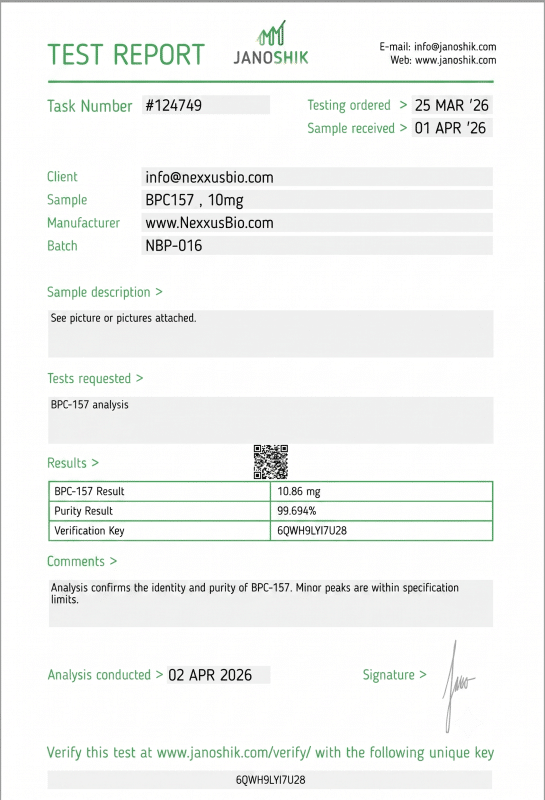 BPC 157 COA