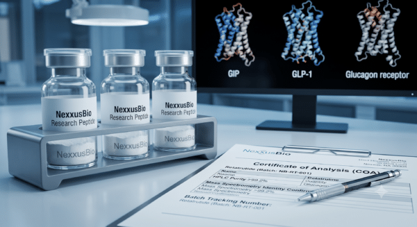 Laboratórne sklo a analýzy peptidov
