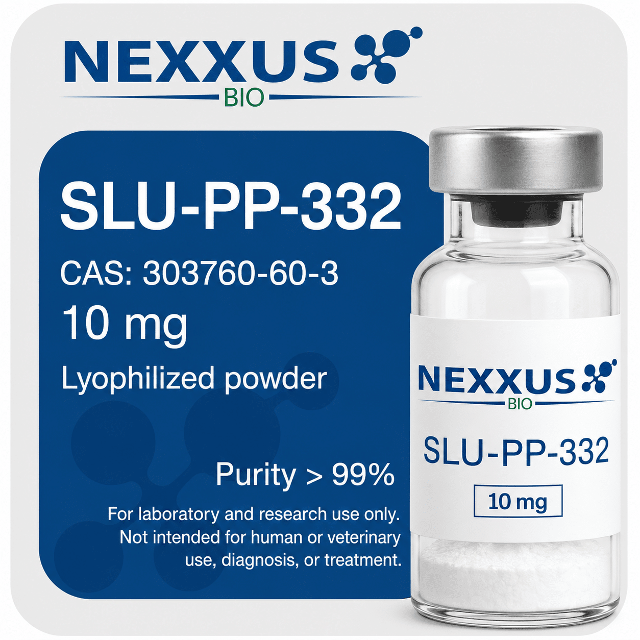 SLU-PP-332 10 mg – Nexxus Bio SLU-PP-332 10 mg, lyofilizovaný prášok Nexxus Bio na laboratórny výskum
